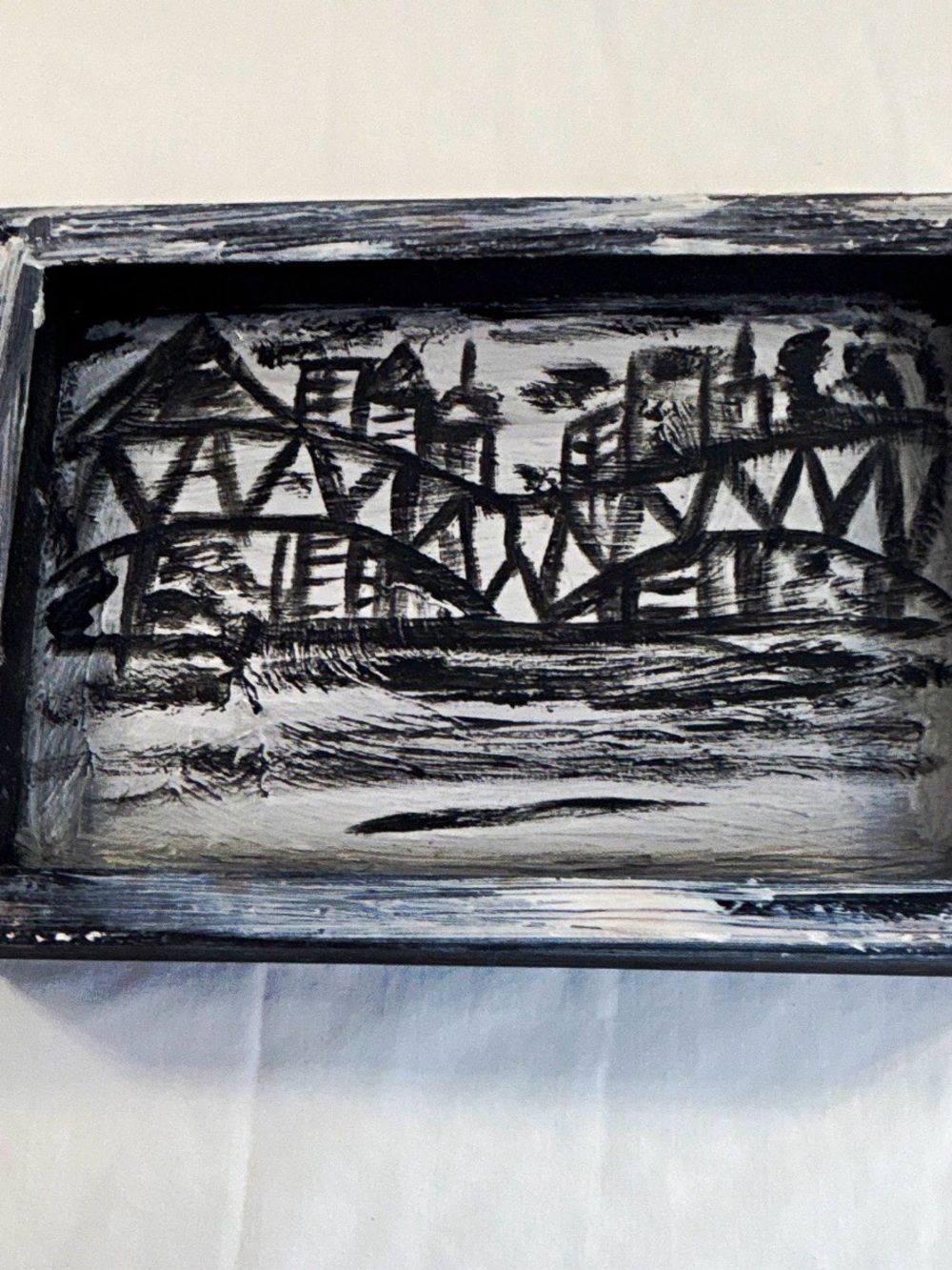 Memphis Skyline Abstract Painting Black & White approx